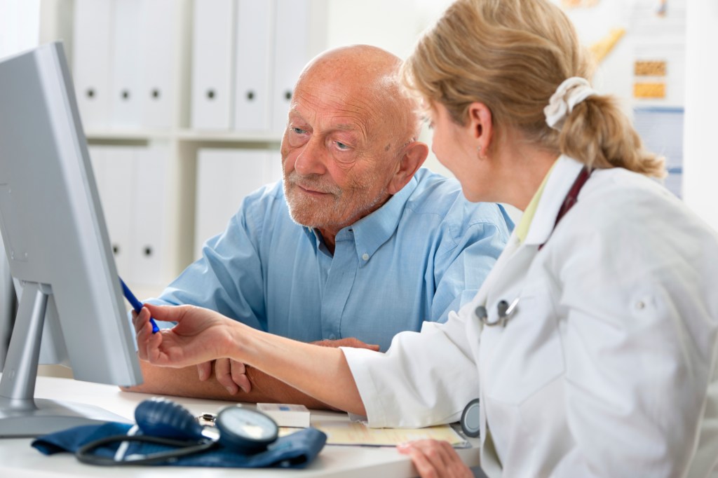 HCP talking with a patient